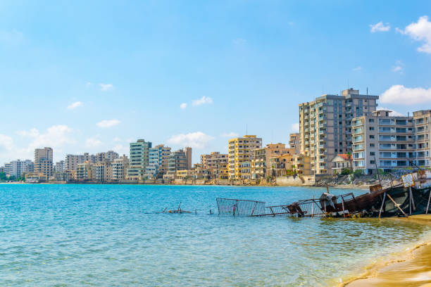 Ruins of hotels at Varosia district of Famagusta, Cyprus Ruins of hotels at Varosia district of Famagusta, Cyprus famagusta stock pictures, royalty-free photos & images