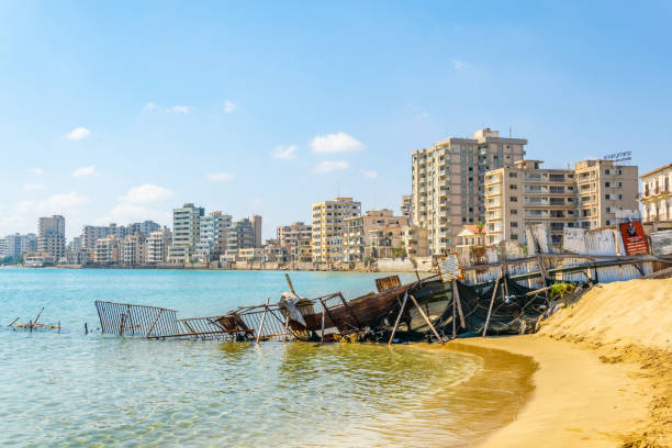 Ruins of hotels at Varosia district of Famagusta, Cyprus Ruins of hotels at Varosia district of Famagusta, Cyprus famagusta stock pictures, royalty-free photos & images