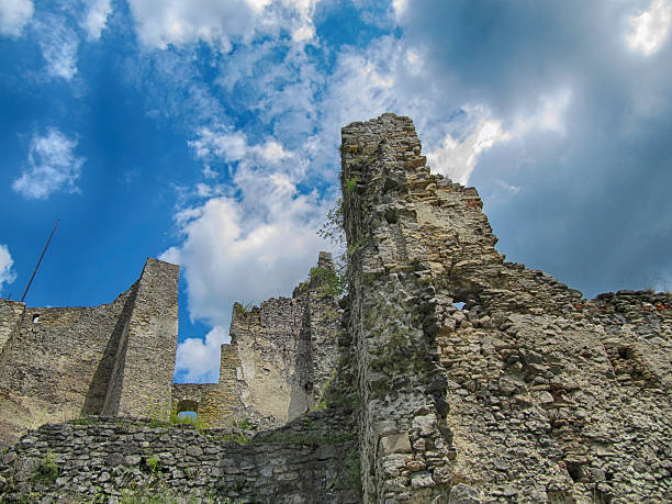 Ruins of Likava Castle stock photo