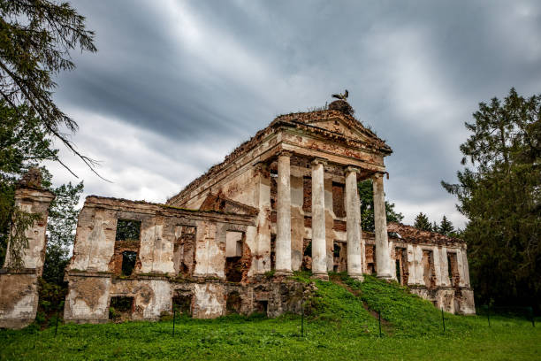 Ruins of Onuskis Manor in Rokiskis district, Lithuania stock photo