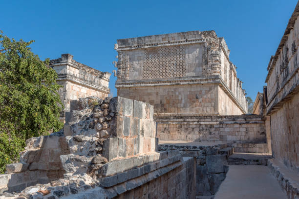 ruins of the ancient Mayan city Uxmal. UNESCO World Heritage Site, Yucatan, Mexico stock photo