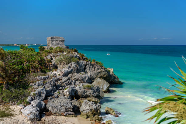 Ruins of Tulum on the Caribbean coast. Ruins of Tulum on the Caribbean coast. Mexico. peninsula stock pictures, royalty-free photos & images