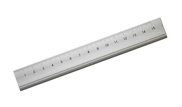 Ruler Metal Ruler on white. ruler stock pictures, royalty-free photos & images