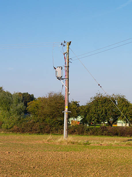 Rural electrocity distribution stock photo