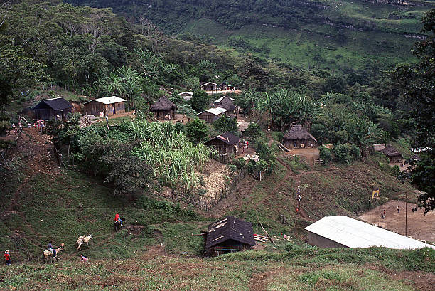 Rural Village in Mountains of Southern Chiapas Mexico stock photo
