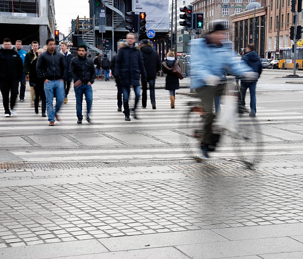 Rush hour in Copenhagen, Denmark stock photo