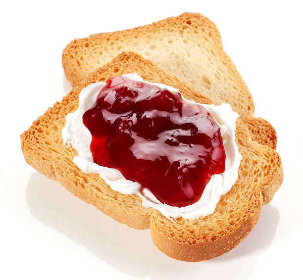 Rusks with jam stock photo