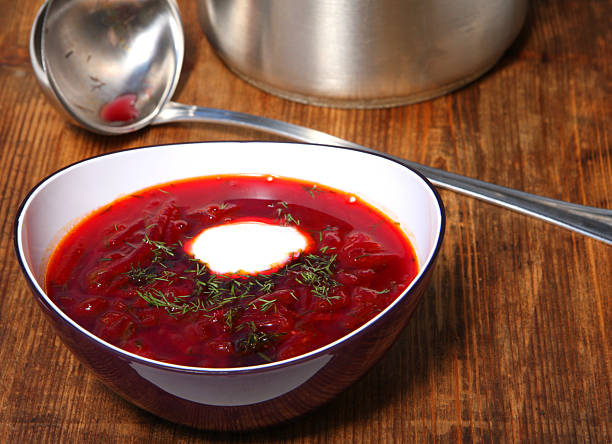 Russian bortscht stock photo