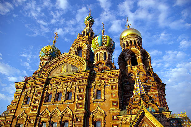 Russian church architecture in St Petersbourg, Russia stock photo
