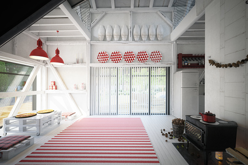 Rustic And Cozy Scandinavian Interior Stock Photo Download