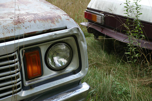rusty cars stock photo