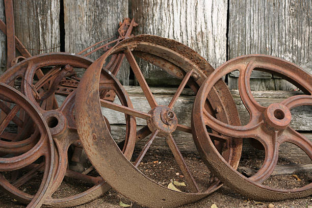 Rusty wheels stock photo