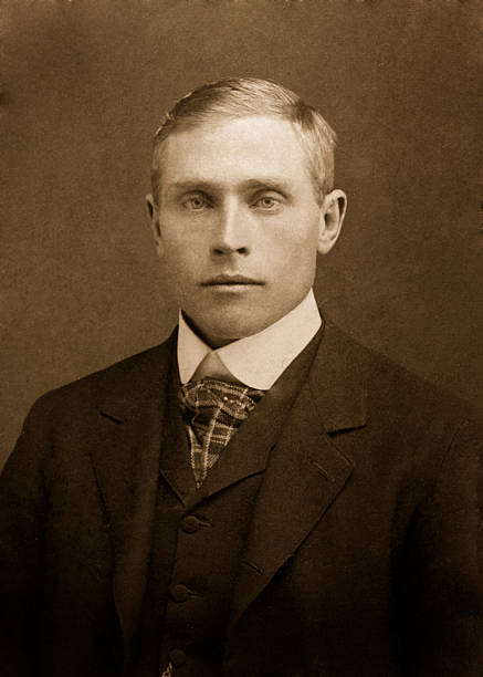 ryan antique photograph of man in suit tie and vest victorian style photos stock pictures, royalty-free photos & images