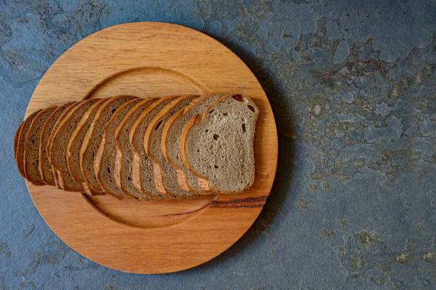 Rye bread above view stock photo