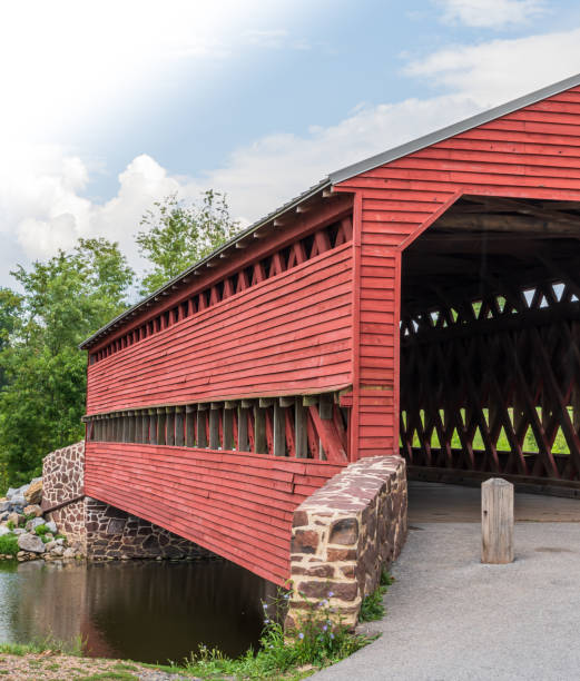 Sachs Bridge near the Gettysburg National Military Park stock photo