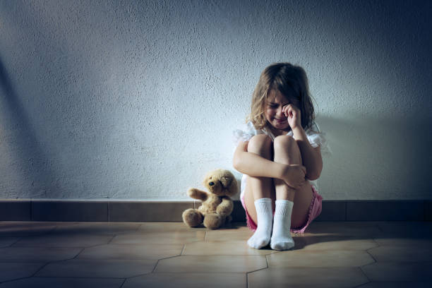 Sad Child Girl Crying  violence of children stock pictures, royalty-free photos & images