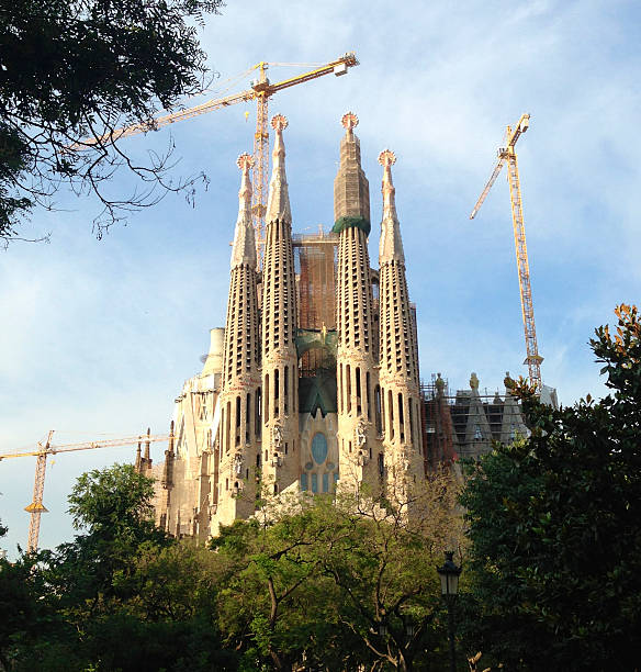 Sagrada Família Cathedral, Barcelona, Spain. Spontaneous image captured on iPhone mobile device with some in-camera filtering.