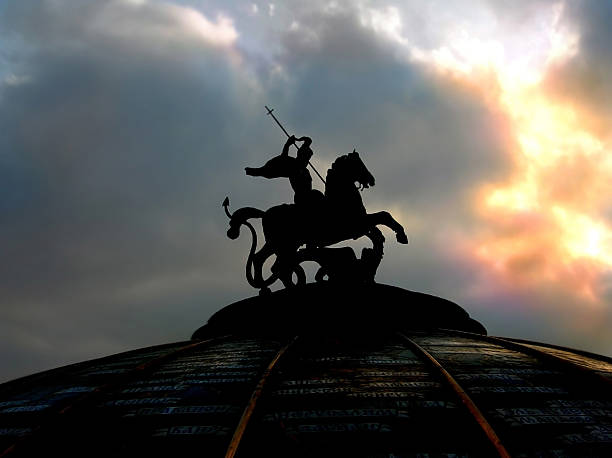 Saint George monument in Moscow stock photo
