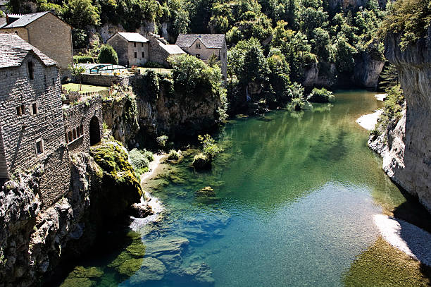 Saint-Chely du Tarn France - Cévennes - Gorges du Tarn gorges du tarn stock pictures, royalty-free photos & images
