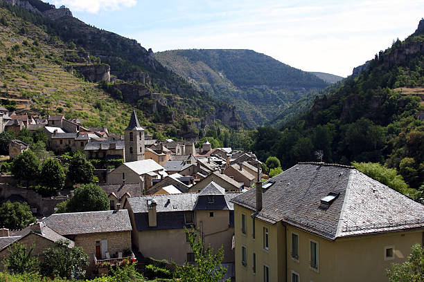 Sainte-Enimie village  gorges du tarn stock pictures, royalty-free photos & images