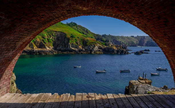 Saints Bay Harbour in Guernsey, UK stock photo