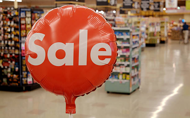 Sale  Inflatable Helium Balloons  stock pictures, royalty-free photos & images