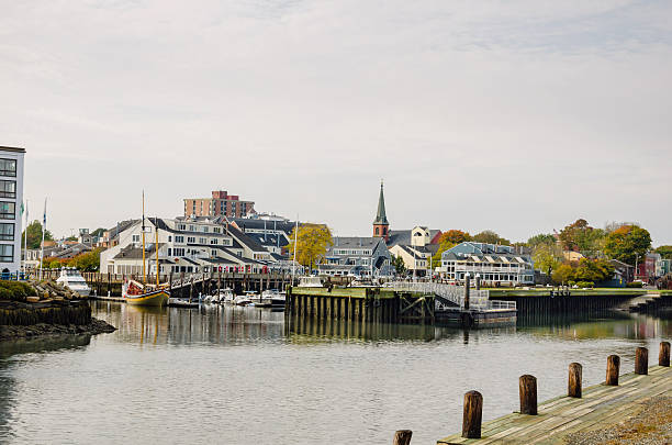 Salem Harbour in Autumn stock photo