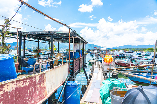is famous for its seafood market and restaurants in the fishing villages, Tai Po, Hong Kong.