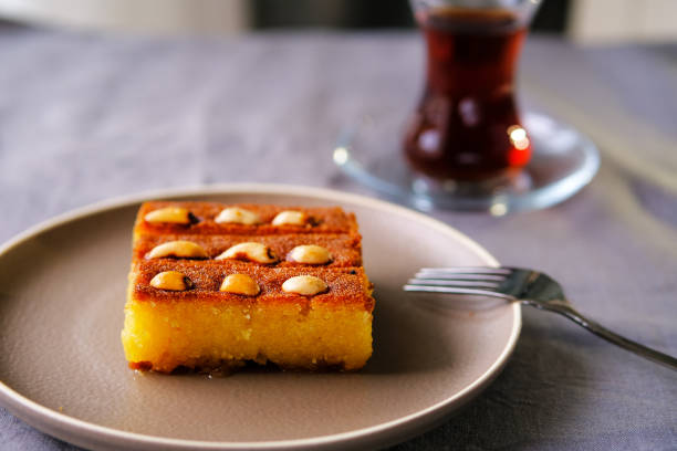 Sambali, traditional Turkish dessert from Izmir. stock photo