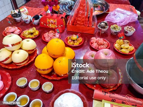 A sample of what devotees offer to deities in auspicious days.