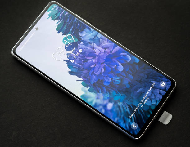 Samsung Galaxy S20 FE (Fan Edition) smartphone. stock photo
