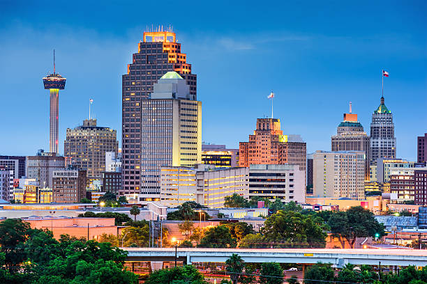 San Antonio Skyline San Antonio, Texas, USA skyline. san antonio stock pictures, royalty-free photos & images