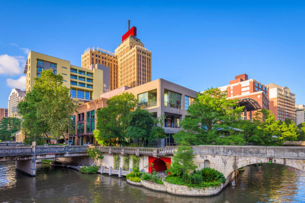 San Antonio, Texas, USA San Antonio, Texas, USA downtown skyline on the river walk. san antonio stock pictures, royalty-free photos & images