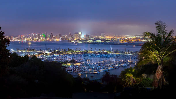 San Diego Harbor and downtown panoramic views stock photo