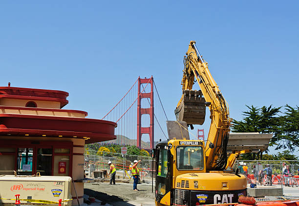 San Francisco Bridge in renovation stock photo