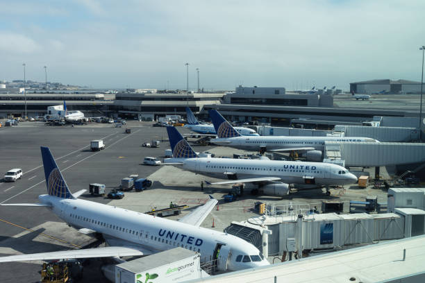 San Francisco International Airport (SFO), United Airlines Terminal stock photo