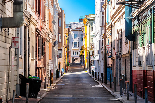 Telegraph Hill narrow street. San Francisco, California, USA