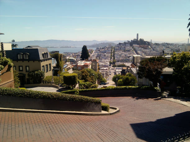 San Francisco view from Lombard Street stock photo