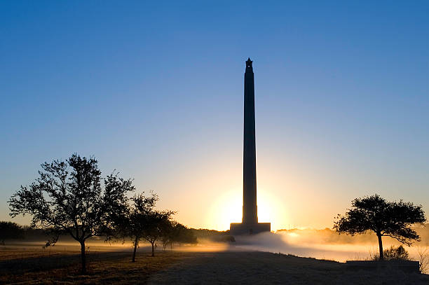 San Jacinto Monument at Dawn San Jacinto Monument, Deer Park,Texas, near Houston.  Shot at dawn. monument stock pictures, royalty-free photos & images