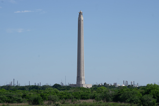 Tallest war memorial honoring all those who fought for Texas independence. United states, Texas near Houston.