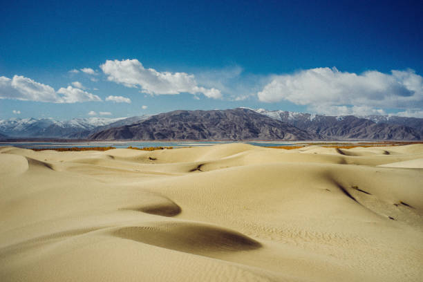 Sand dunes in Tibet stock photo
