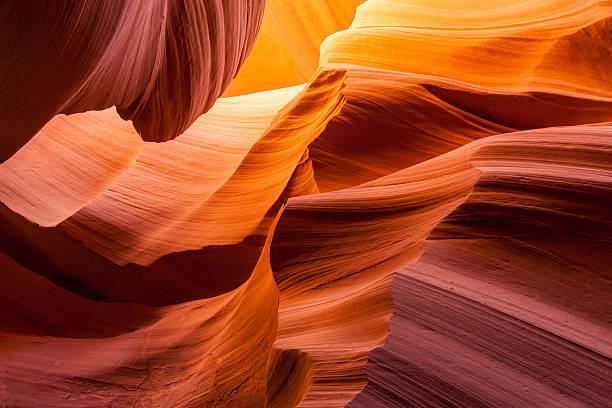 Sandstone texture in Antelope canyon, Page, Arizona stock photo