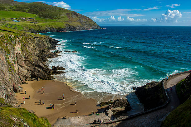 Sandy Beach on Slea Head in Ireland Sandy Beach on Slea Head in Ireland wild atlantic way stock pictures, royalty-free photos & images