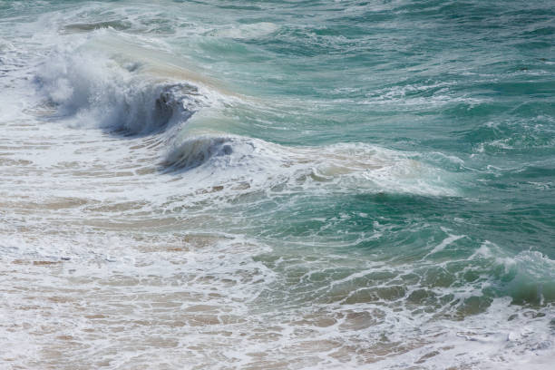 Sandy Waves on Beach stock photo
