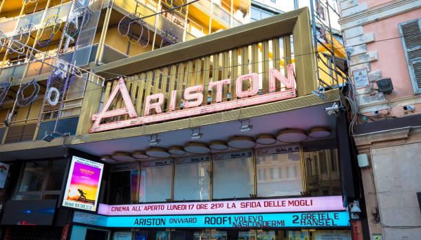 Sanremo Ariston theatre, the famous song festival location stock photo