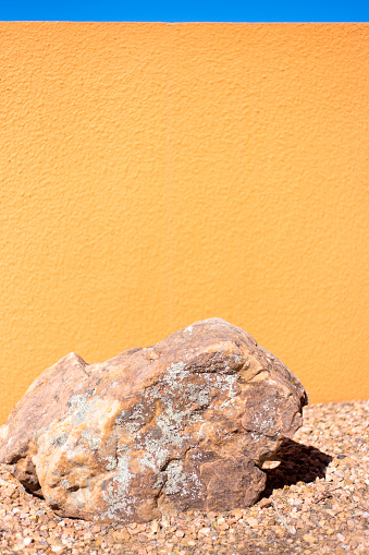 Santa Fe Style: Sunlit Garden Rock, Bright Adobe Wall