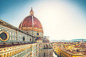 View on cityscape and the dome of the Cathedral of Florence.