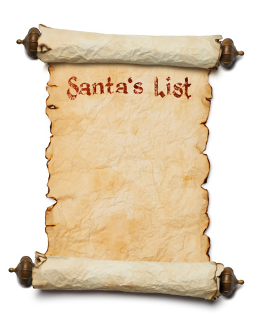 Santa's blank list.