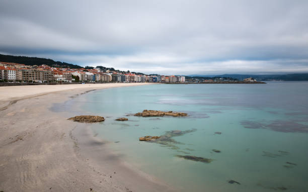 Sanxenxo and Silgar beach in Pontevedra, Spain stock photo