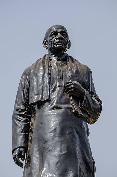 Sardar Vallbhbhai Patel Statue Public monument statue of Sardar Vallabhbhai Patel (1875 - 1950) at the side of a main road in Hyderabad, India.  the barrister was one of the architects of the Indian republic and established the country's civil service. sardar patel stock pictures, royalty-free photos & images